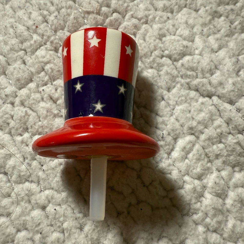 Nora Fleming Red, White, and Blue Top Hat Cake Topper